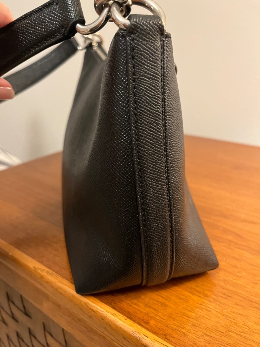 EUC Coach Lewis Black Leather Shoulder Bag with Silver Hardware - Picture 6 of 13